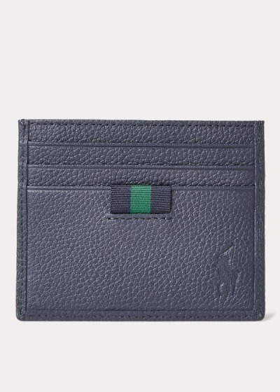 Men's Polo Ralph Lauren Pebbled Leather Card Holder | 745629ZIC